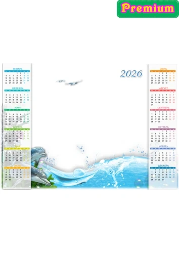 Морская фоторамка календарь 2026 года