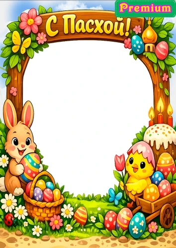 Фоторамка с Пасхой в детском стиле