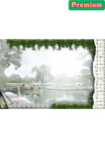 Свадебная фоторамка с белыми лебедями