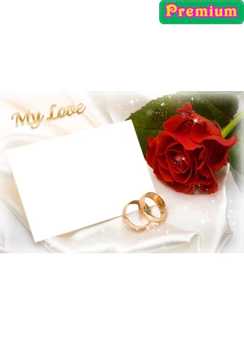 Свадебное фоторамка с красной розой