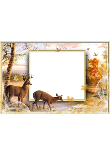 Осеняя фоторамка с оленями